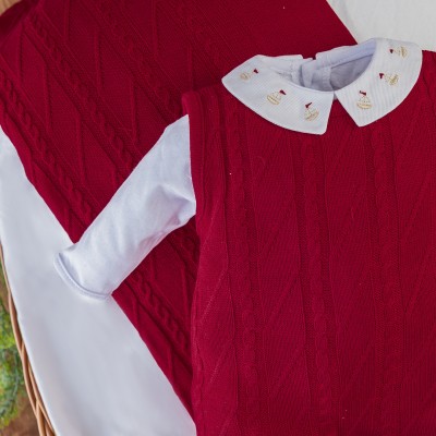  Saída de Maternidade Allan Barquinho Bege -  Vermelho